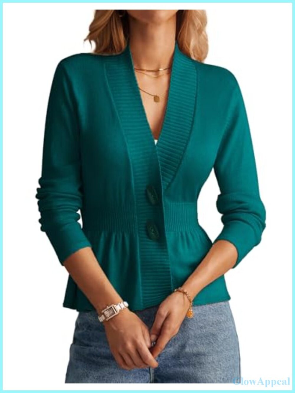 Women Button Down Lightweight Crochet Cardigan Open Front Knit Peplum Sweater